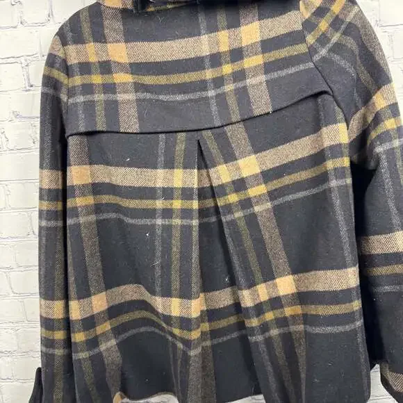 Zara Basic Plaid Button-Front Peacoat Size M - Picture 6 of 10